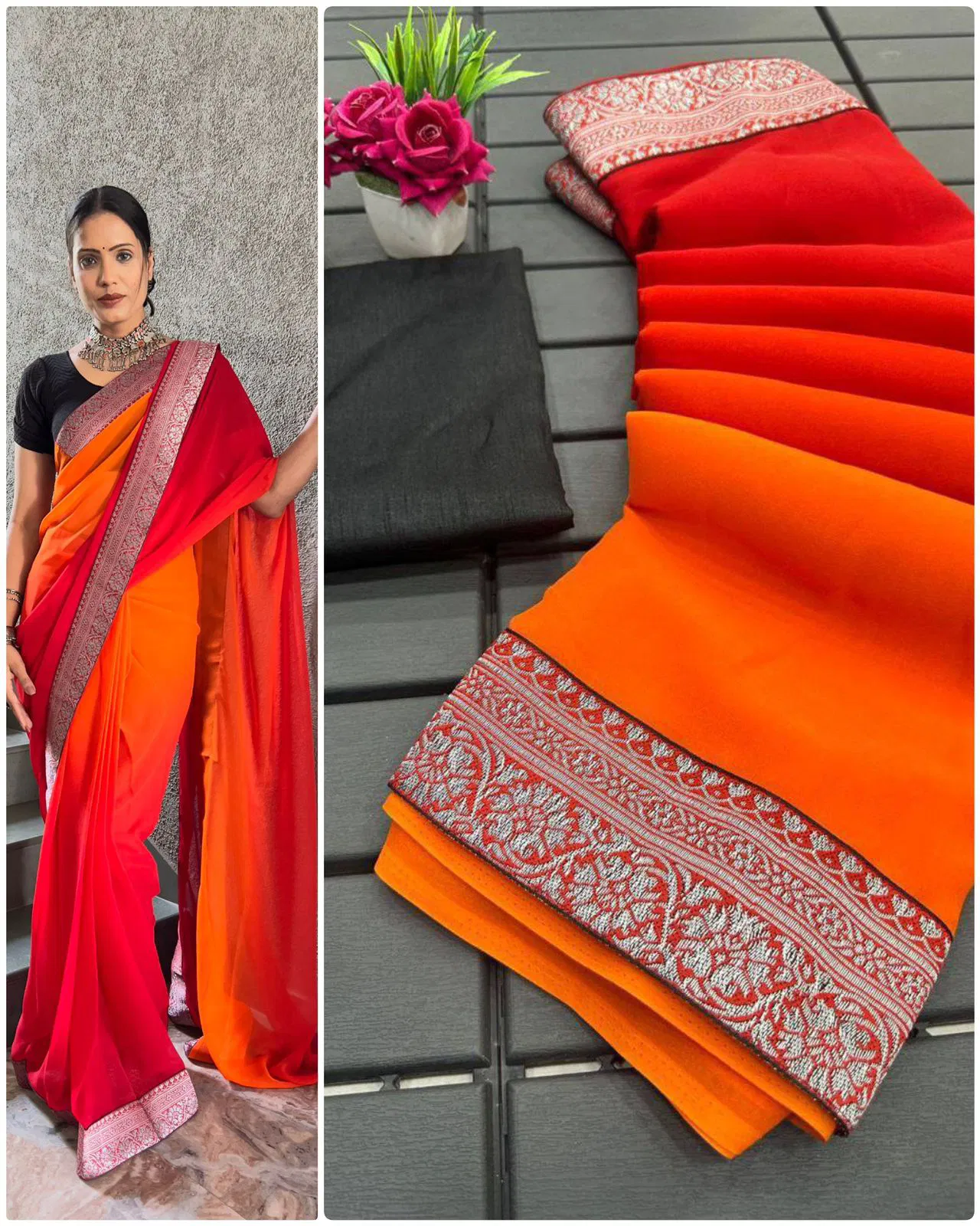 Saanny 2 By AAB Designer Lace Georgette Readymade Saree Online Wholesale